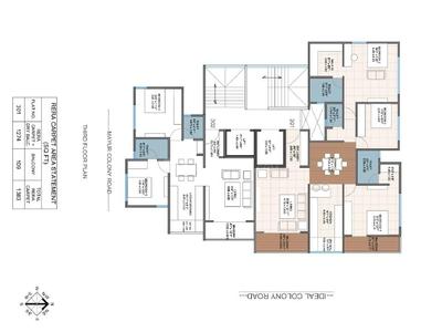 Floor Plan Image of 1867 Sq.ft 3 BHK Apartment / Flat for sale in Kothrud Pune for Rs. 32100000