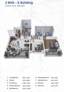 Image of 1108 Sq.ft 2 BHK Apartment / Flat for sale in Sukhwani Skylines, Wakad, Pune for Rs. 10500000