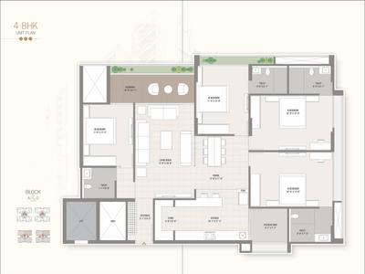 Floor Plan Image of 3690 Sq.ft 4 BHK Apartment / Flat for sale in Sughad Gandhinagar for Rs. 18800000