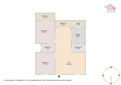 Image of 1257 Sq.ft 2 BHK Apartment / Flat for sale in Vishnu Rajsri by Vishnu Sri Builders &amp; Developers, RR Nagar, Bengaluru for Rs. 16000000
