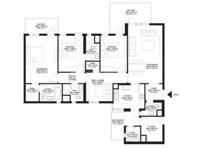 Image of 1296 Sq.ft 2 BHK Apartment / Flat for sale in Ireo The Corridors, Sector 67, Gurgaon for Rs. 20800000
