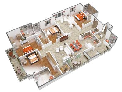 Image of 3250 Sq.ft 4 BHK Apartment / Flat for sale in Adani Water Lily, Shantigram, Ahmedabad for Rs. 27500000