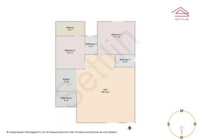 Image of 1119 Sq.ft 2 BHK Apartment / Flat for sale in Indira Nagar, Bengaluru for Rs. 13000000