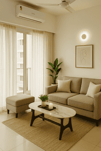 Living Room Image of 1206 Sq.ft 2 BHK Apartment / Flat for rent in Umiya Sundance Apartments, Sancoale Goa for Rs. 35000