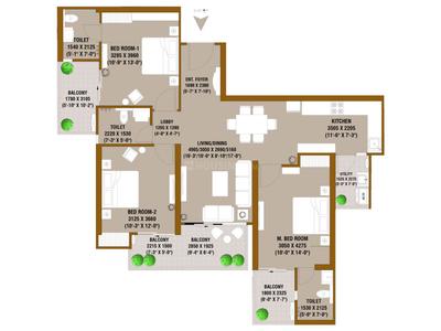 Image of 2387 Sq.ft 4 BHK Apartment / Flat for sale in SKA Destiny One, Zeta I, Greater Noida for Rs. 30000000