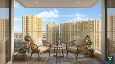 Balcony Image of 915 Sq.ft 2 BHK Apartment / Flat for sale in Shapoorji Pallonji Joyville Western Heights, Salap Howrah for Rs. 5100000