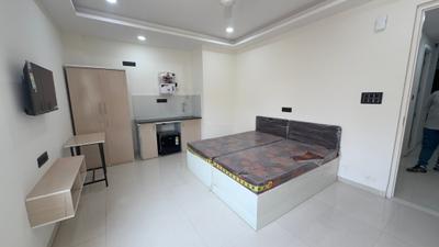 Bedroom Image of 450 Sq.ft 1 BHK Builder Floor for rent in Mahalakshmi Nagar Indore for Rs. 13500