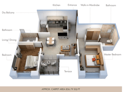 Image of 1194 Sq.ft 2 BHK Apartment / Flat for sale in Kwality Vrindavan Heights Phase III, Hadapsar, Pune for Rs. 9000000
