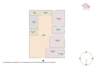 Image of 1380 Sq.ft 3 BHK Apartment / Flat for sale in Brigade Yelahanka by Brigade Enterprises Ltd, Yelahanka, Bengaluru for Rs. 13580000
