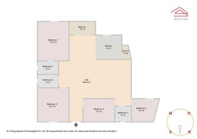 Image of 2000 Sq.ft 4 BHK Apartment / Flat for sale in Roshan Gardenia by Roshan Properties, Uttarahalli Hobli, Bengaluru for Rs. 13400000