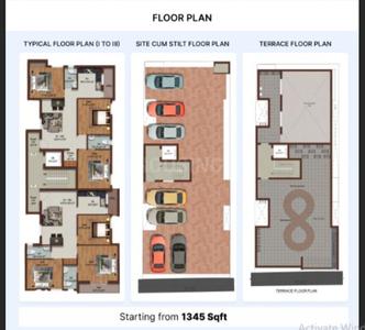 Image of 1345 Sq.ft 3 BHK Apartment / Flat for sale in Virugambakkam, Chennai for Rs. 17485000