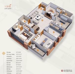 Image of 1373 Sq.ft 3 BHK Apartment / Flat for sale in Sai Sky Marina, Chikhali, Pune for Rs. 6500000