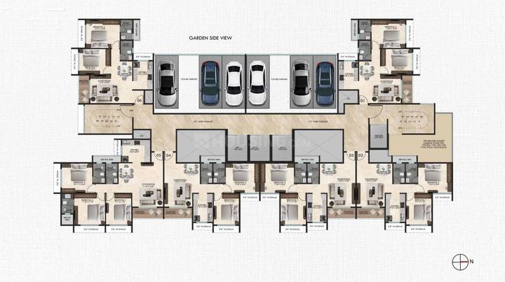 Image of 1415 Sq.ft 3 BHK Apartment / Flat for sale in Tharwani Palladian, Kharghar, Navi Mumbai for Rs. 13000000