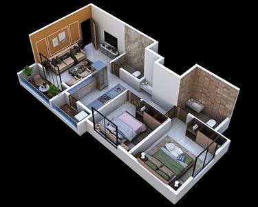 Image of 912 Sq.ft 2 BHK Apartment / Flat for sale in Lohegaon, Pune for Rs. 5250000