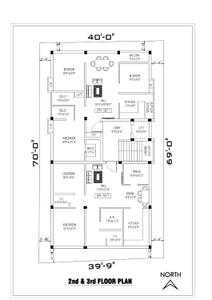 Floor Plan Image of 1194 Sq.ft 3 BHK Apartment / Flat for sale in Nanganallur Chennai for Rs. 14300000