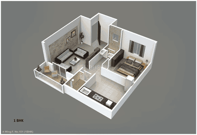 Image of 725 Sq.ft 1 BHK Apartment / Flat for sale in Nilkanth Alpha, Makhmalabad, Nashik for Rs. 2500000
