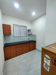 Kitchen Image of 450 Sq.ft 1 BHK Builder Floor for rent in Mahalakshmi Nagar Indore for Rs. 19500