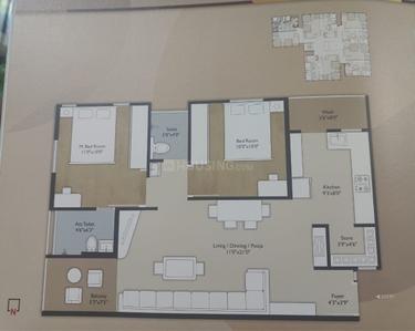 Floor Plan Image of 732 Sq.ft 2 BHK Apartment / Flat for sale in Gotri Vadodara for Rs. 3800000