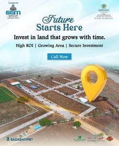 Image of 200 Sq.ft Residential Plot / Land for sale in Sadasivpet, Sangareddy for Rs. 3800001