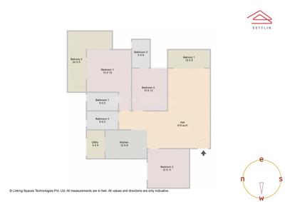 Image of 1890 Sq.ft 3 BHK Apartment / Flat for sale in Raj Bay Vista by SNN Properties LLP, Bilekahalli, Bengaluru for Rs. 27900000
