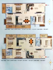 Image of 1300 Sq.ft 3 BHK Apartment / Flat for sale in Ashirwad IOB Galaxy Model Town, Danapur, Patna for Rs. 6800000