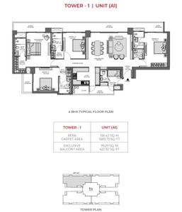 Image of 3150 Sq.ft 4 BHK Apartment / Flat for sale in Experion Saatori, Sector 151, Noida for Rs. 51300000