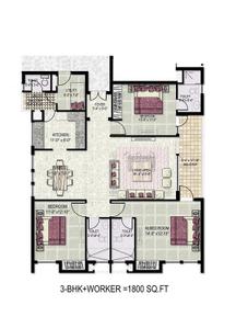 Image of 1972 Sq.ft 3.5 BHK Apartment / Flat for sale in Jaypee Kensington Heights, Sector 133, Noida for Rs. 20000000