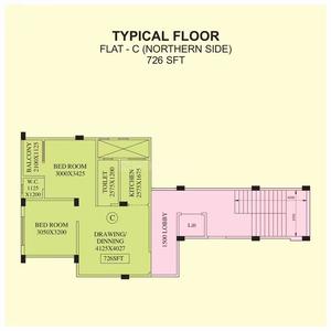 Image of 731 Sq.ft 2 BHK Apartment / Flat for sale in Chinsurah, Hooghly for Rs. 2295000