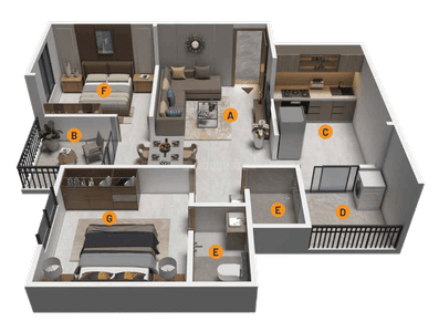 Image of 711 Sq.ft 2 BHK Apartment / Flat for sale in Wonder Nest, Moshi, Pune for Rs. 5000000