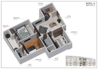 Image of 1050 Sq.ft 2 BHK Apartment / Flat for sale in Vihaan Altair Residency, Noida Extension, Greater Noida for Rs. 4899999