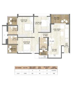 Image of 1200 Sq.ft 3 BHK Apartment / Flat for sale in Arun Sanctum, Ravet, Pune for Rs. 11500000