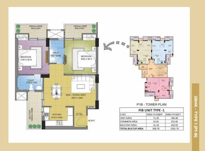 Image of 1614 Sq.ft 3 BHK Apartment / Flat for sale in SLF Anushree Apartments, Sector 75, Faridabad for Rs. 14000000