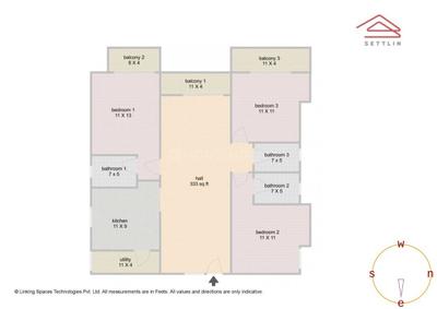 Image of 1528 Sq.ft 3 BHK Apartment / Flat for sale in SLV Splendour by SLV Properties, Konanakunte, Bengaluru for Rs. 14900000
