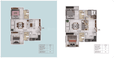 Image of 813 Sq.ft 2 BHK Apartment / Flat for sale in Nambiar Millennia, Anekal, Bengaluru for Rs. 8500000