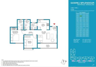 Image of 781 Sq.ft 2 BHK Apartment / Flat for sale in Godrej Splendour, Whitefield, Bengaluru for Rs. 11600000