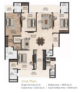 Image of 2250 Sq.ft 3 BHK Apartment / Flat for sale in Noble Callista, Sector 66, Mohali for Rs. 29500000