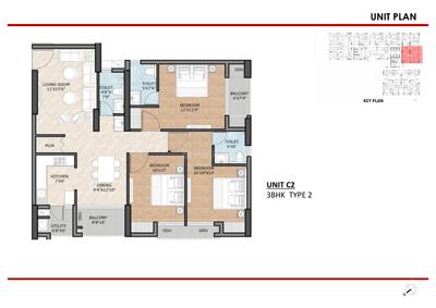 Image of 2111 Sq.ft 3 BHK Apartment / Flat for sale in Solitaire, Khandagiri, Bhubaneswar for Rs. 17438400