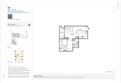 Floor Plan Image of 661 Sq.ft 1 BHK Apartment / Flat for sale in Sobha Neopolis, Panathur Bengaluru for Rs. 11500000