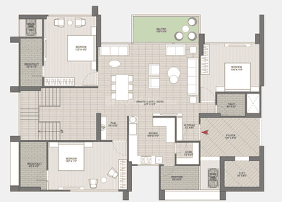 Image of 3700 Sq.ft 4 BHK Apartment / Flat for sale in Tremont Terra, Gota, Ahmedabad for Rs. 21300000