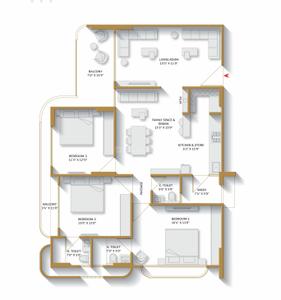Image of 1575 Sq.ft 2 BHK Apartment / Flat for sale in MBA Om Height, Zundal, Ahmedabad for Rs. 6125000