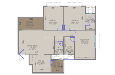 Image of 1157 Sq.ft 2 BHK Apartment / Flat for sale in Bhugaon, Pune for Rs. 7815000