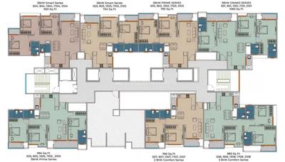 Image of 958 Sq.ft 2 BHK Apartment / Flat for sale in Sentosa Harico Divaam Tower 2, Kiwale, Pune for Rs. 5600000