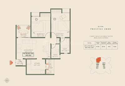 Image of 1215 Sq.ft 3 BHK Apartment / Flat for sale in Kamdhenu The Premia, Mundhwa, Pune for Rs. 8500000