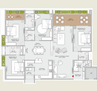 Floor Plan Image of 3840 Sq.ft 4 BHK Apartment / Flat for sale in Rajyash Regius, Bopal Ahmedabad for Rs. 21000000
