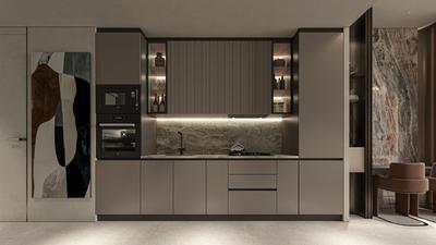 Kitchen Image of 710 Sq.ft 1 BHK Apartment / Flat for sale in Downtown Jabel Ali Dubai for Rs. 32178257