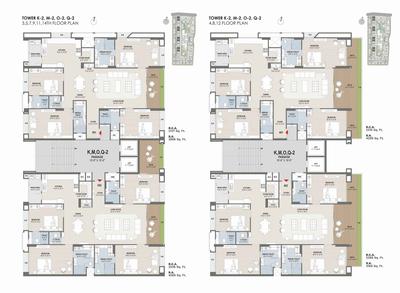 Image of 2743 Sq.ft 3 BHK Apartment / Flat for sale in Vesu, Surat for Rs. 17280900