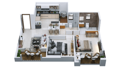 Image of 1173 Sq.ft 2 BHK Apartment / Flat for sale in Nyati Equinox I, Bavdhan, Pune for Rs. 9500000