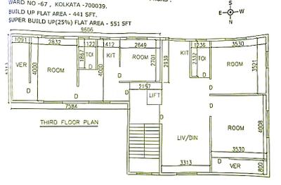 Image of 551 Sq.ft 1.5 BHK Apartment / Flat for sale in Kasba, Kolkata for Rs. 2500000