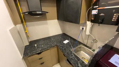 Kitchen Image of 550 Sq.ft 1 RK Builder Floor for rent in Mahalakshmi Nagar Indore for Rs. 13500