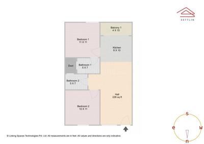 Image of 1066 Sq.ft 2 BHK Apartment / Flat for sale in BEML Cooperative Society Layout, Bengaluru for Rs. 5880000